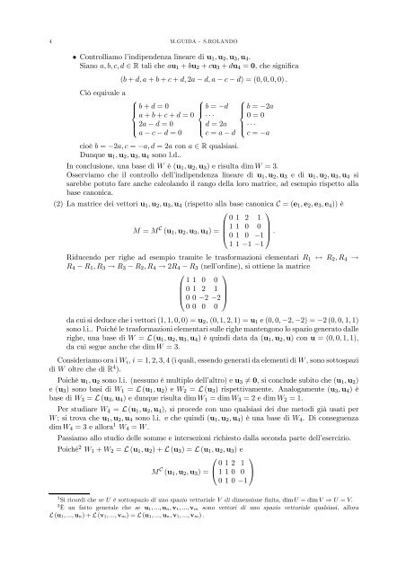 2. ALCUNI ESERCIZI SVOLTI Elementi di teoria sugli spazi vettoriali ...