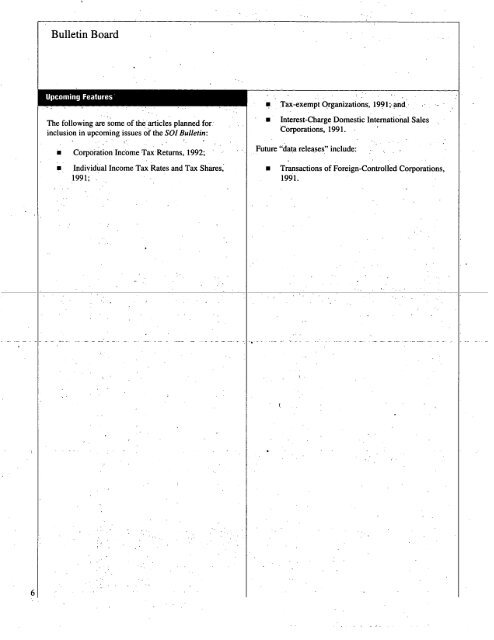 soi bulletin - Internal Revenue Service - Department of the Treasury