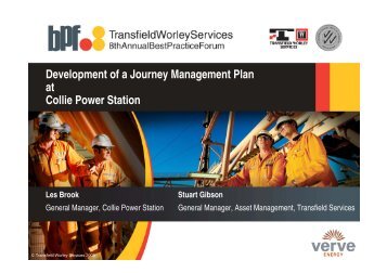 Development of a Journey Management Plan at ... - Transfield Worley