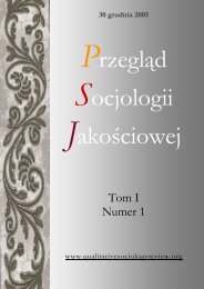 Pobierz wydanie - Qualitative Sociology Review