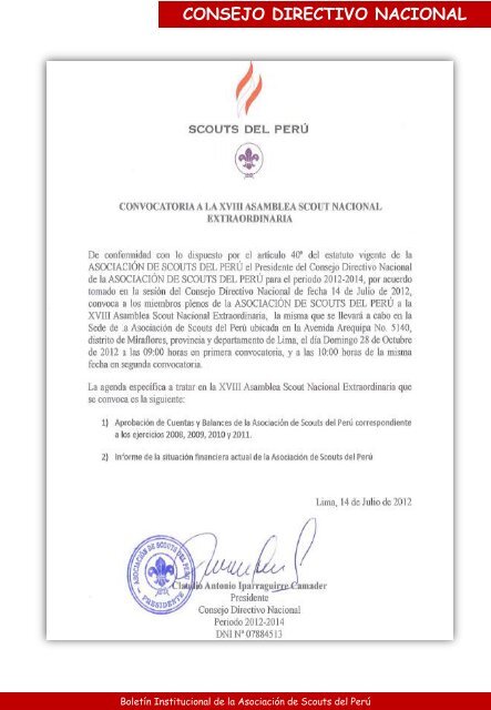 consejo directivo nacional - Scouts del PerÃº