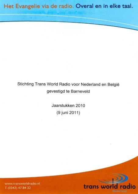 Stichting Trans World Radio voor Nederland en België ... - CBF