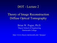 Theory of image reconstruction in DOT