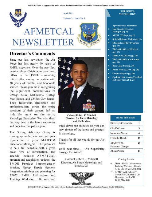 AFMETCAL Newsletter - Wright-Patterson Air Force Base