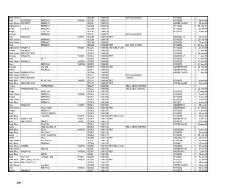 Colour Group Description Alias Close description Vcode Ch V Code ...