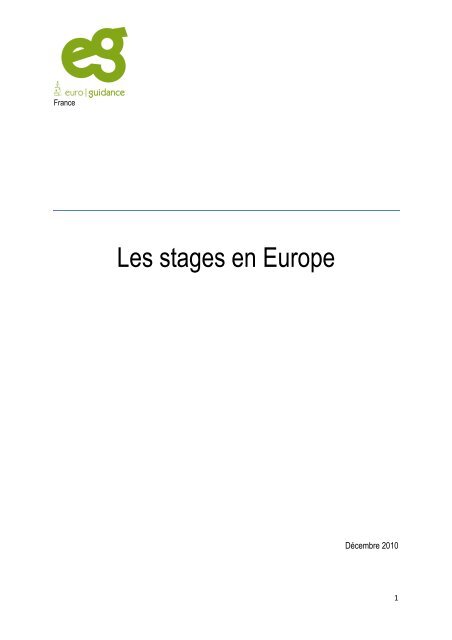 Les stages en Europe - Agence Europe-Education-Formation France