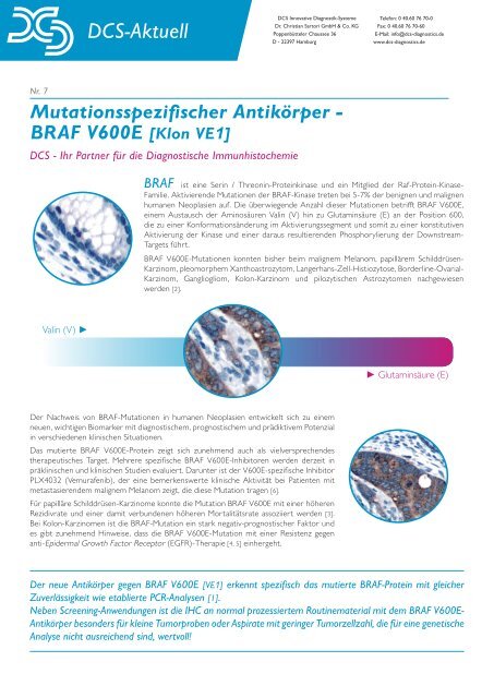 BRAF V600E - DCS - Innovative Diagnostik-Systeme