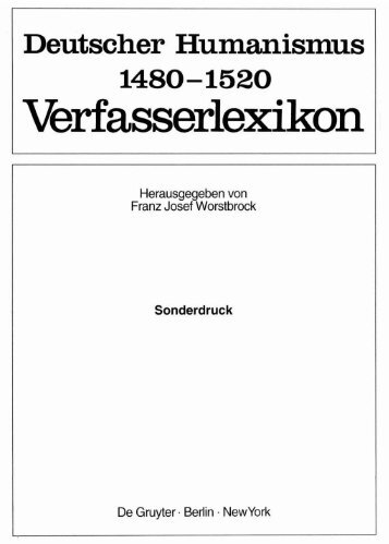 Deutscher Humanismus 1480-1520 Verfasserlexikon ... - Vorarlberg