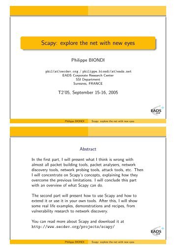 Scapy: explore the net with new eyes - SecDev.org