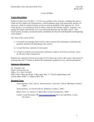 Intermediate Latin 201 (Ovid) Syllabus (2012)