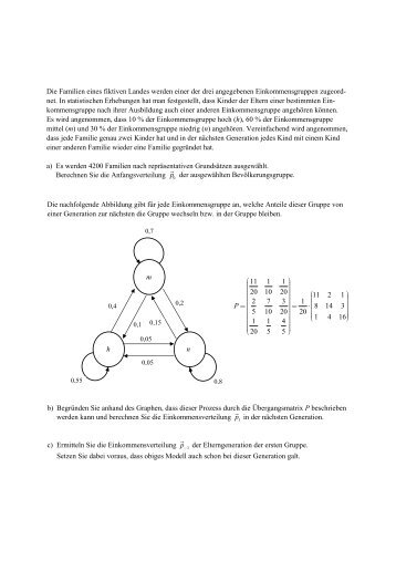 Übergangsmatrizen 2 abiturähnliche Aufgabe mit Lösung