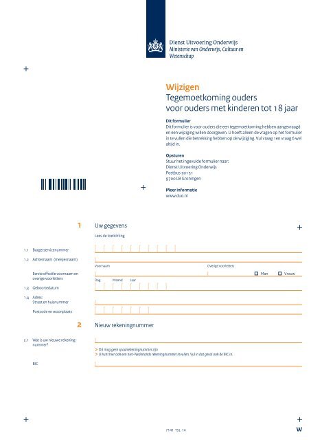 Tegemoetkoming ouders 2019 Tegemoetkoming ouders 2019