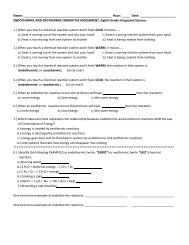 ENDOTHERMIC AND EXOTHERMIC FORMATIVE ASSESSMENT