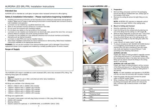 AURORA LED SRL/FRL Installation Instructions - Enlightenz