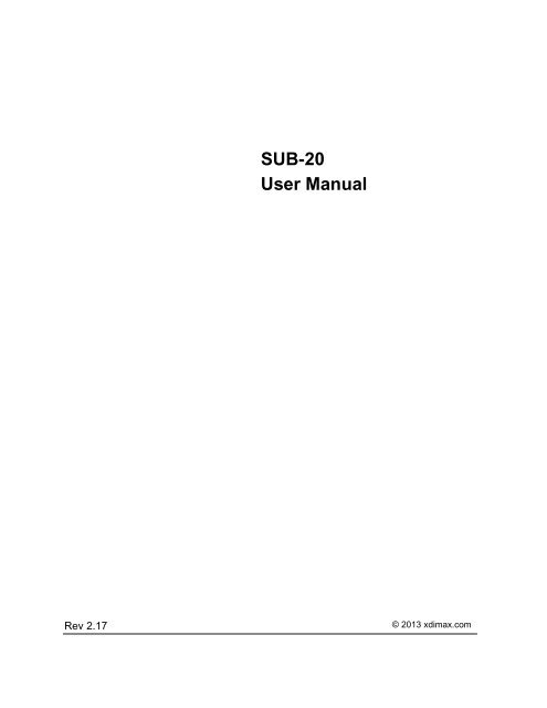 SUB-20 User Manual - Dimax