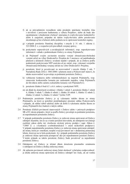 5. Vzor zmluvy o poskytnutÃ­ NFP - Fond sociÃ¡lneho rozvoja