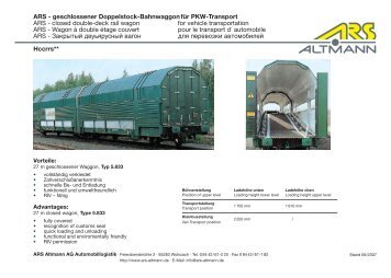 ARS - geschlossener Doppelstock-Bahnwaggon fÃƒÂ¼r ... - ARS Altmann