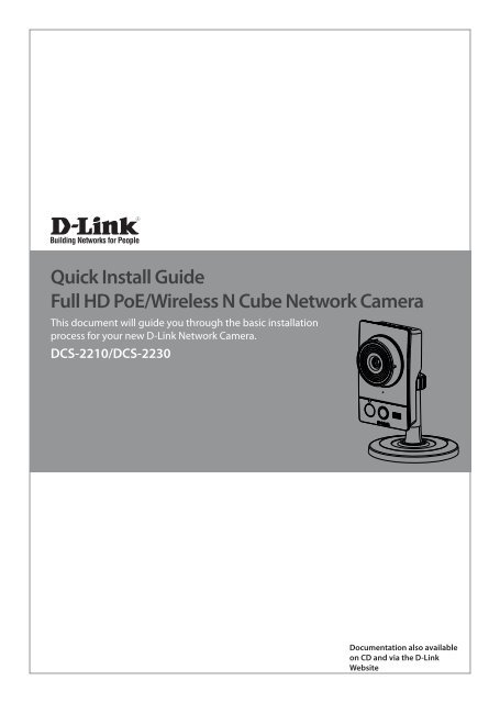 DCS-2210/DCS-2230 Quick Install Guide - D-Link