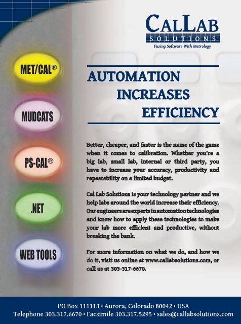 Magazine – PDF - Cal Lab Magazine