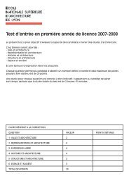 Test d'entrée en première année de licence 2007-2008