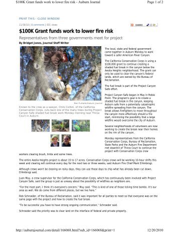 AuburnJournalNov302010 - California Conservation Corps