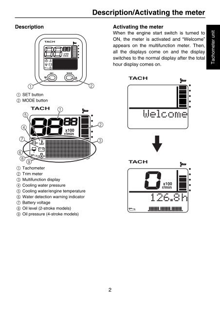 command link multifunction meter (square) - Yamaha Outboards