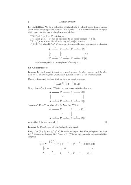 NOTES ON THE OCTAHEDRAL AXIOM 1. Pre-Triangulated ...