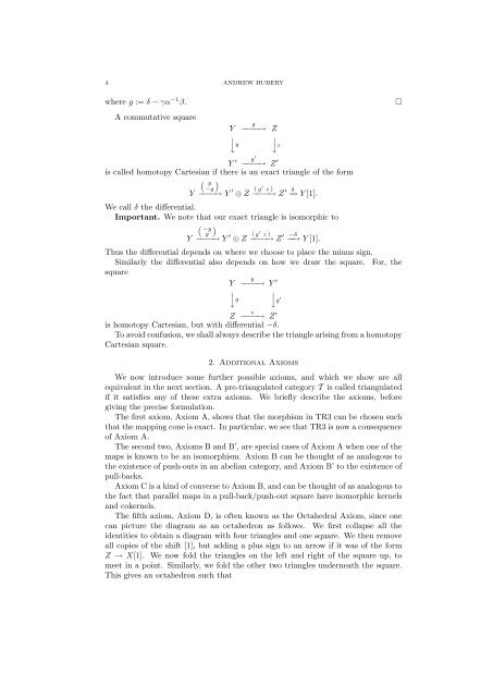 NOTES ON THE OCTAHEDRAL AXIOM 1. Pre-Triangulated ...