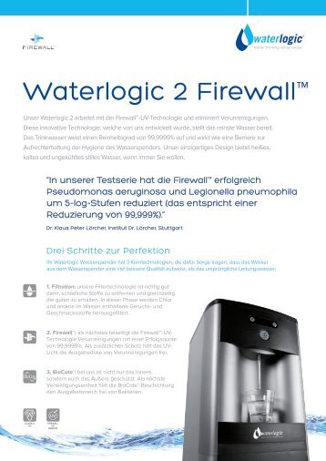 Einzelprospekt Waterlogic 2 Firewall