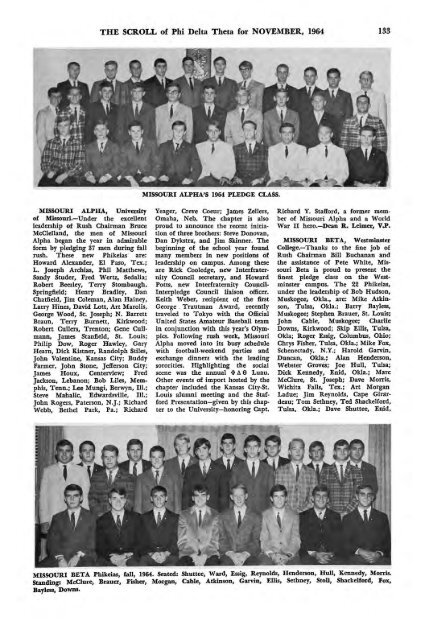 1964–65 Volume 89 No 1–5 - Phi Delta Theta Scroll Archive