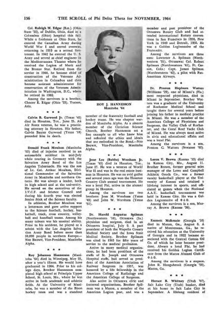 1964–65 Volume 89 No 1–5 - Phi Delta Theta Scroll Archive