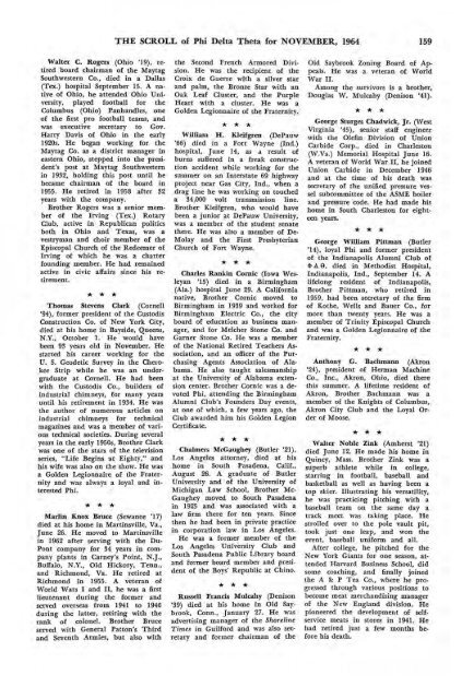 1964–65 Volume 89 No 1–5 - Phi Delta Theta Scroll Archive