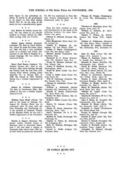 1964–65 Volume 89 No 1–5 - Phi Delta Theta Scroll Archive