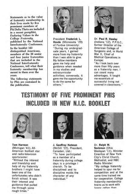 1964–65 Volume 89 No 1–5 - Phi Delta Theta Scroll Archive