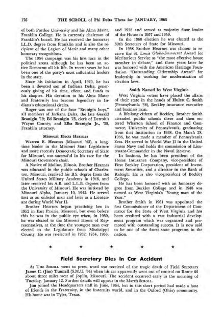 1964–65 Volume 89 No 1–5 - Phi Delta Theta Scroll Archive