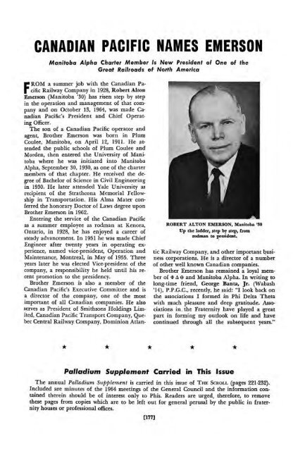 1964–65 Volume 89 No 1–5 - Phi Delta Theta Scroll Archive