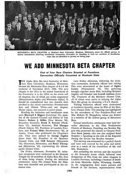 1964–65 Volume 89 No 1–5 - Phi Delta Theta Scroll Archive