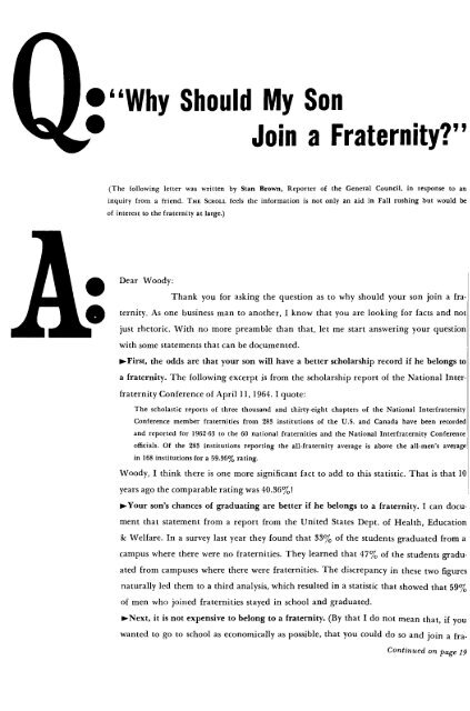 1964–65 Volume 89 No 1–5 - Phi Delta Theta Scroll Archive