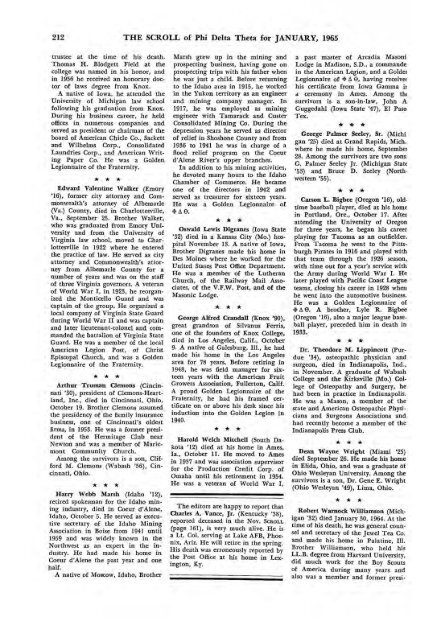1964–65 Volume 89 No 1–5 - Phi Delta Theta Scroll Archive