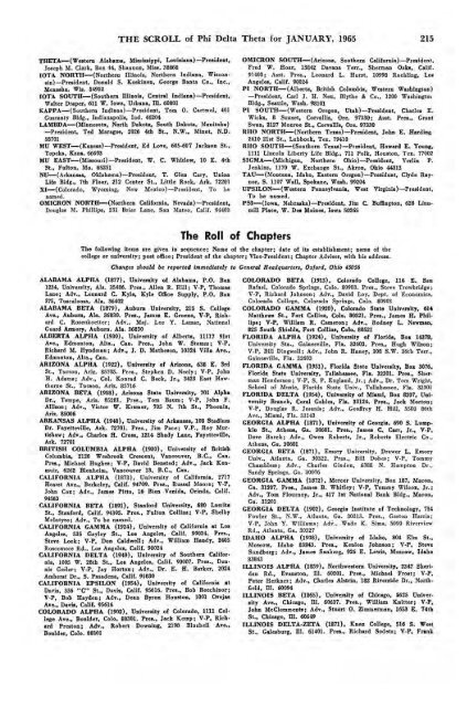 1964–65 Volume 89 No 1–5 - Phi Delta Theta Scroll Archive