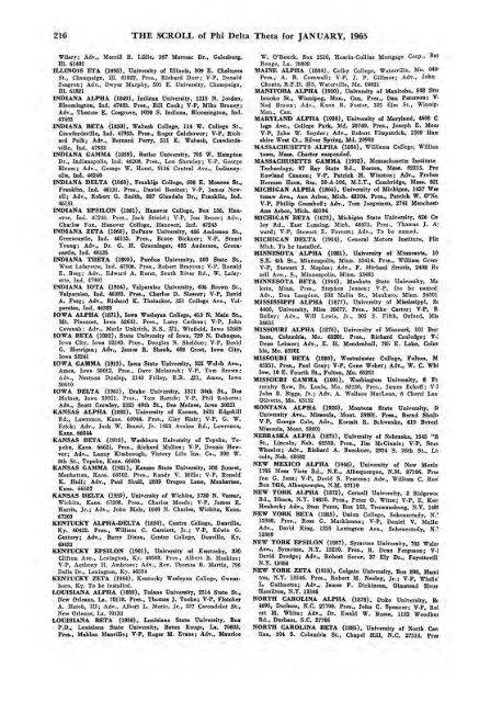 1964–65 Volume 89 No 1–5 - Phi Delta Theta Scroll Archive