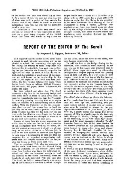 1964–65 Volume 89 No 1–5 - Phi Delta Theta Scroll Archive