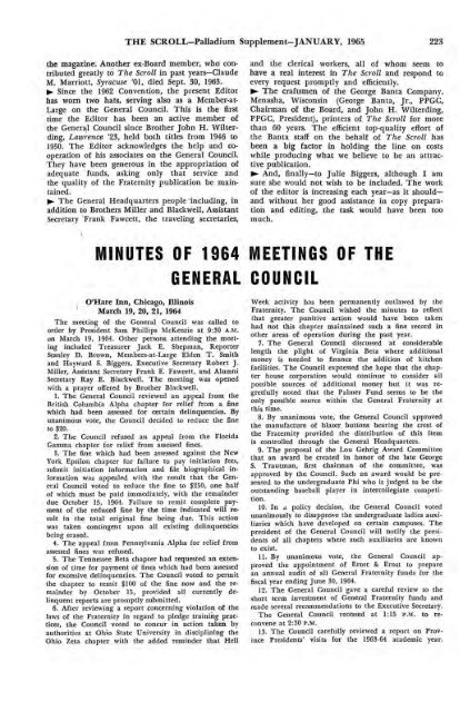 1964–65 Volume 89 No 1–5 - Phi Delta Theta Scroll Archive