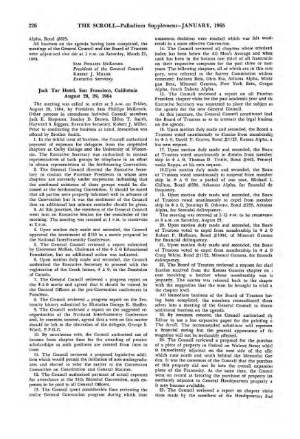 1964–65 Volume 89 No 1–5 - Phi Delta Theta Scroll Archive