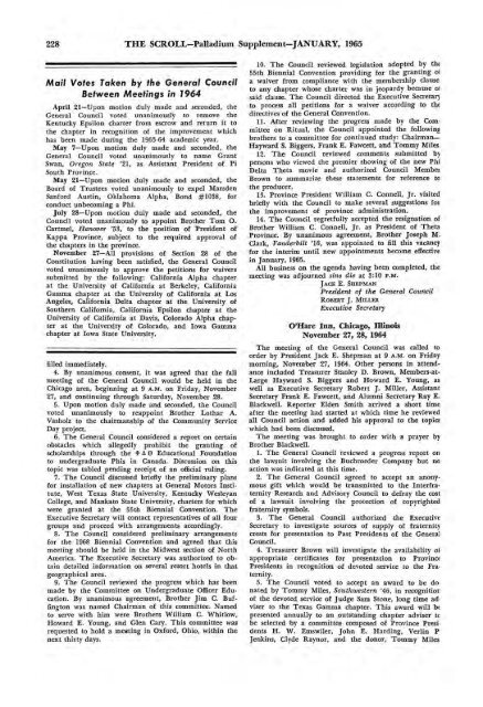 1964–65 Volume 89 No 1–5 - Phi Delta Theta Scroll Archive