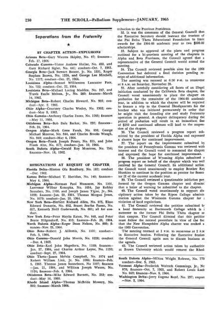 1964–65 Volume 89 No 1–5 - Phi Delta Theta Scroll Archive