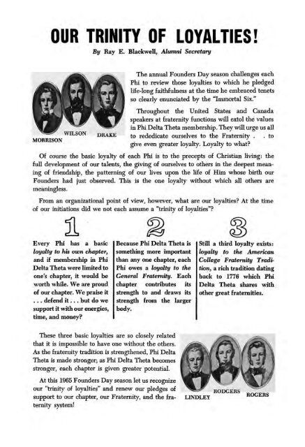 1964–65 Volume 89 No 1–5 - Phi Delta Theta Scroll Archive