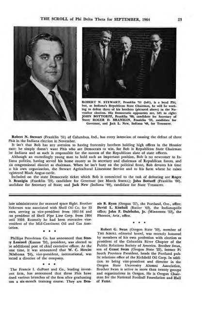 1964–65 Volume 89 No 1–5 - Phi Delta Theta Scroll Archive