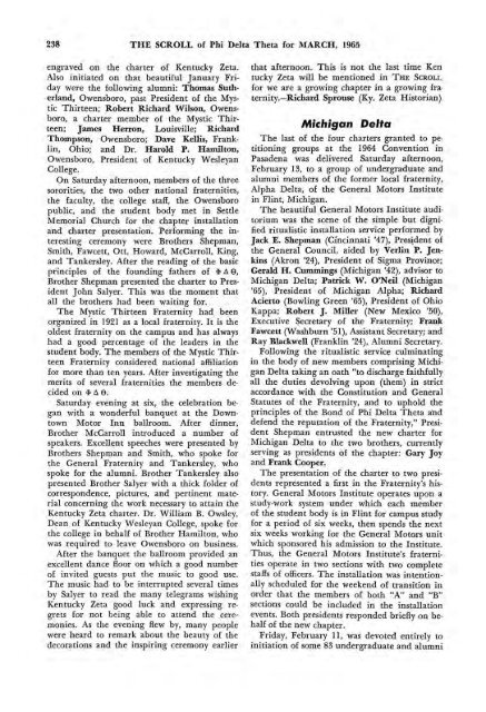 1964–65 Volume 89 No 1–5 - Phi Delta Theta Scroll Archive