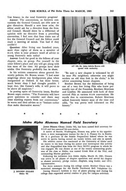 1964–65 Volume 89 No 1–5 - Phi Delta Theta Scroll Archive